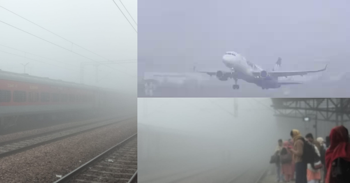 Cold wave Fog halts flights, slows down train speeds