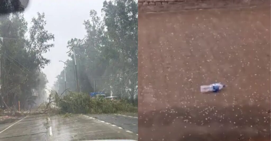 Heavy rain and hailstorm in Haryana