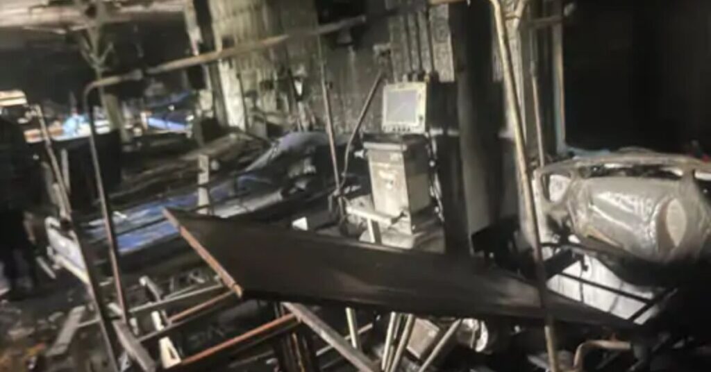 “Massive Fire at SCB Hospital in Cuttack, Odisha; 10 Patients Die in Tragic Incident.”