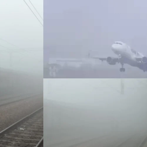 Cold wave Fog halts flights, slows down train speeds