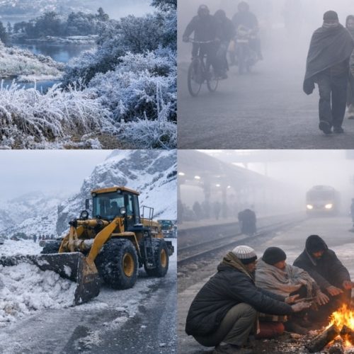उत्तर भारत में कड़ाके की ठंड का कहर, शीत लहर और घने कोहरे से जनजीवन बेहाल