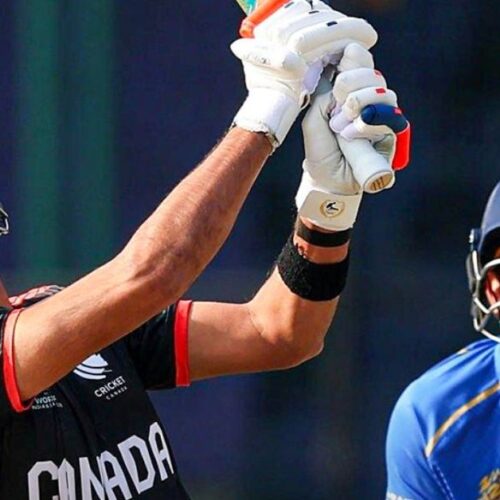 UAE beat Canada by 5 wickets, scoring 56 runs in the last 4 overs