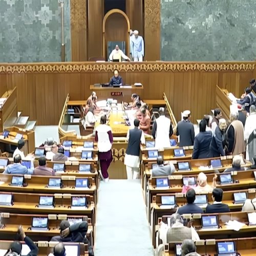 Women MPs surround PM Modi's chair